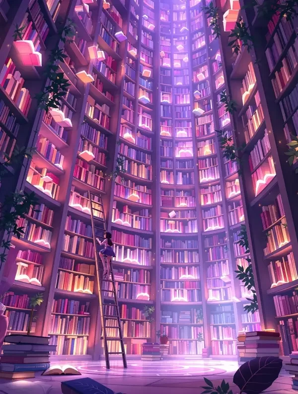 天空图书馆封面插画，轻小说改编作品